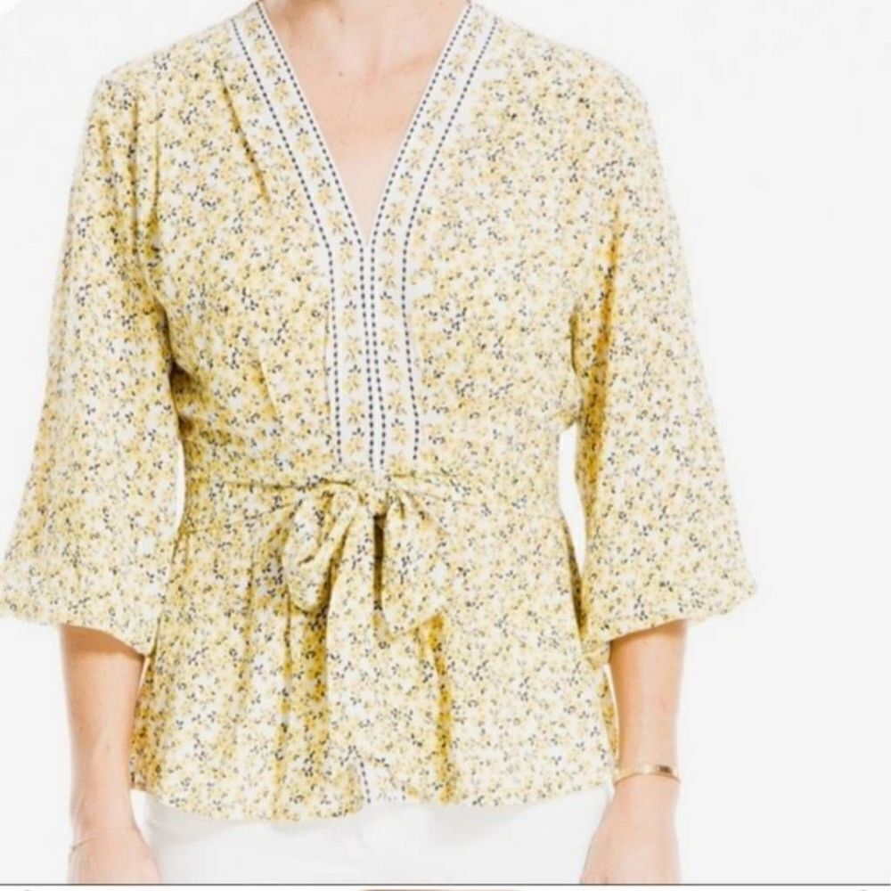 Max edition yellow floral sz 1X Fairy Bloomcore Cottage Medievel prarie blouse